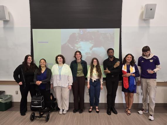 Chair Stephanie Selover with our graduates at the MELC 2025 convocation