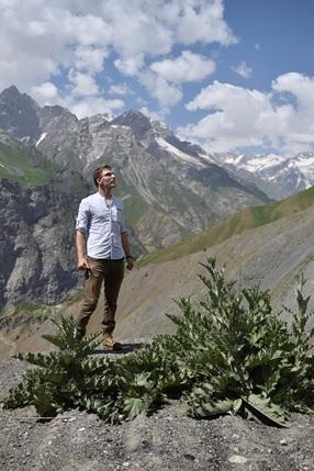 Noah Gruenert in the mountains of Tajikistan