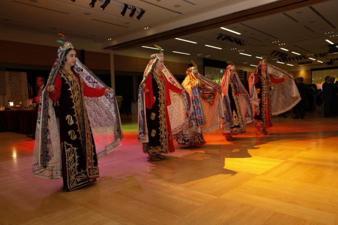Nowruz dancers in traditional outfits perform