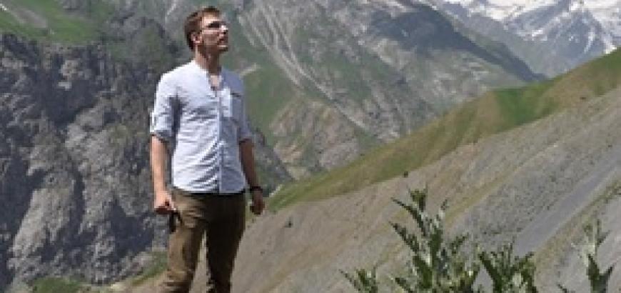 Noah Gruenert in the mountains of Tajikistan